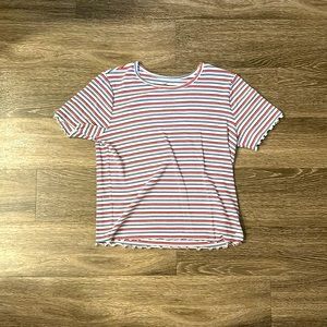 Hollister Women’s Red/White/Blue Shirt, Size: L
